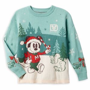 Mickey Mouse Holiday Spirit Jersey Sweater Walt Disney World Kids Size 5/6 NWT